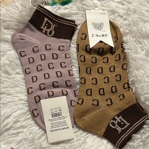 Men's Patterned Socks - Brown and Purple